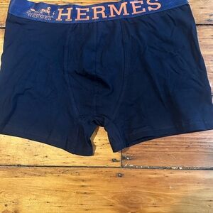 3 Hermes Blue white and black Boxer Briefs Stretchy Cotton Comfort.  Size XXL